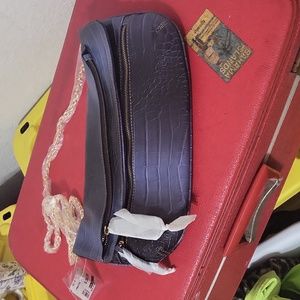 Aldo NWT large fux repile blue clutch 💙